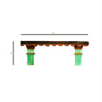Wooden Wall Shelf | Green & Orange - J.L.HOME DECOR