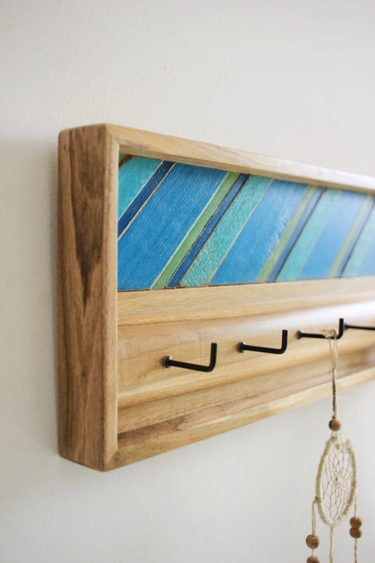 Stripe Symphony Colorful Wooden Key Hanger