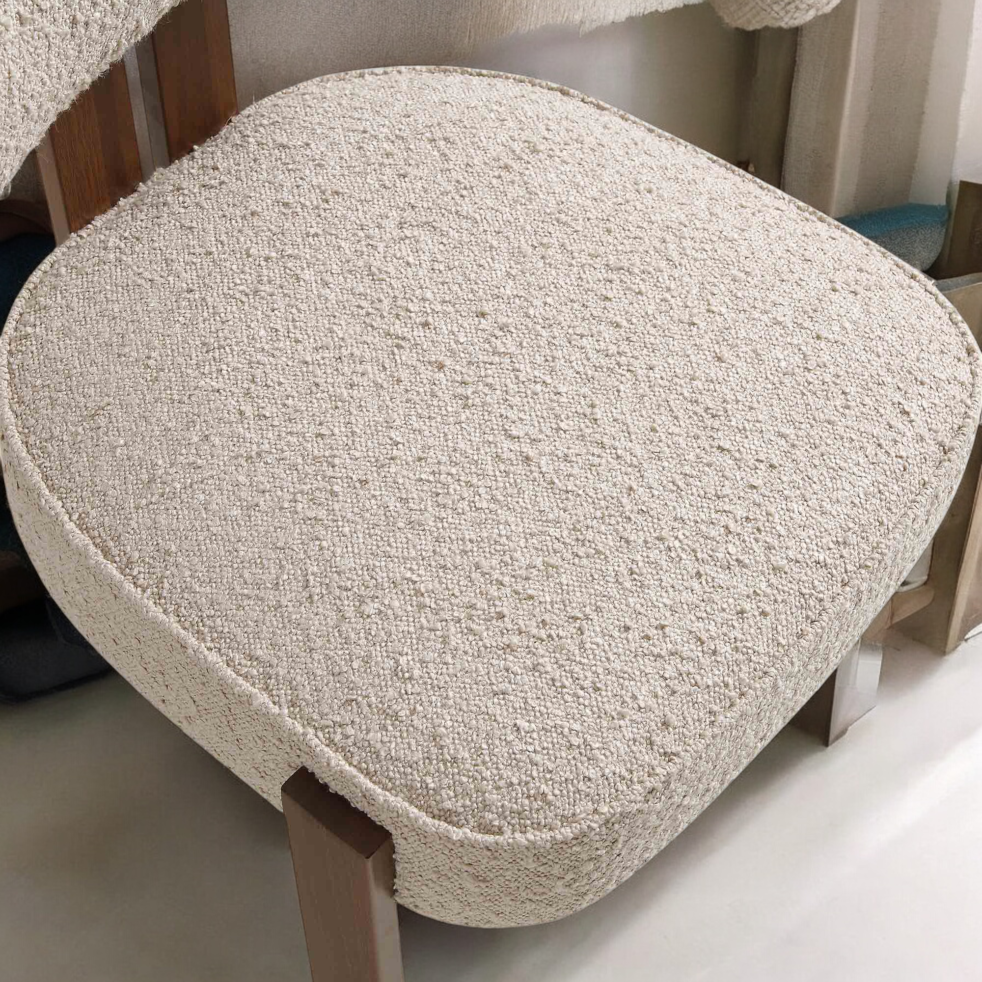 Boucle upholstery Chair - Dining chair - wooden chair