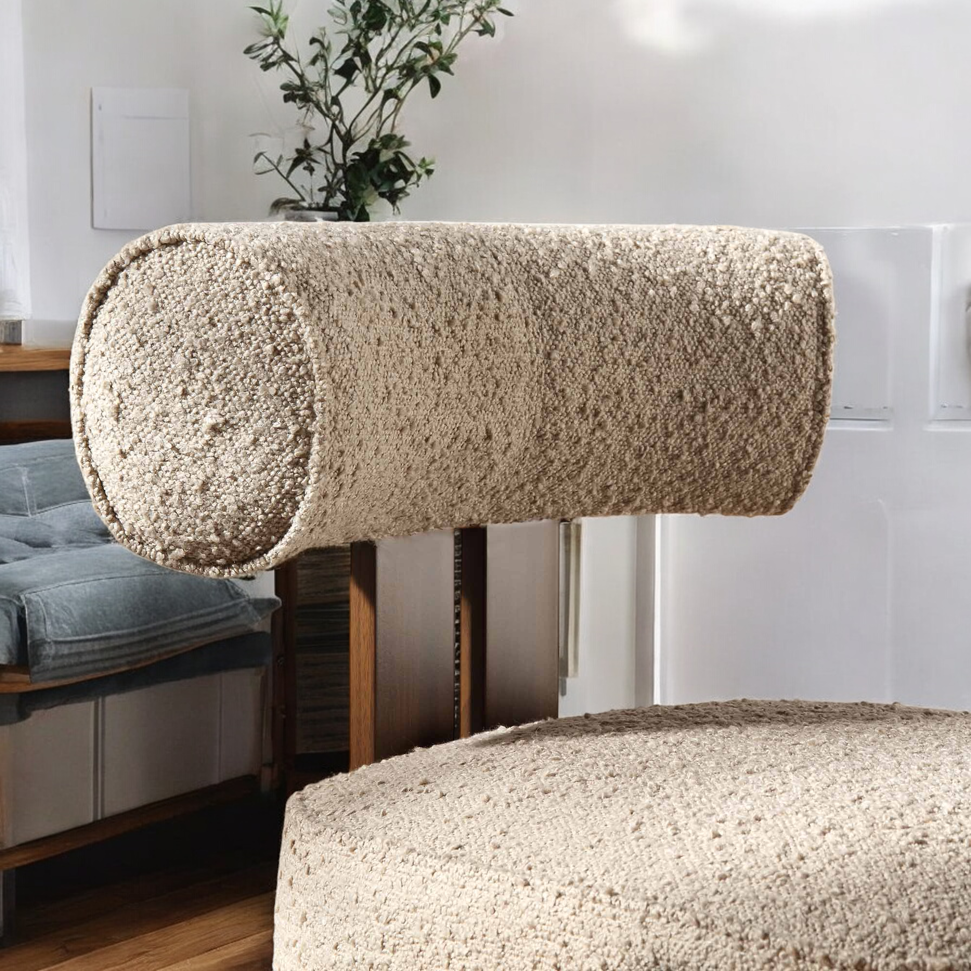 Boucle upholstery Chair - Dining chair - wooden chair