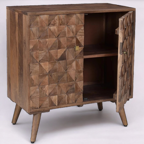 Two Door Diamond Solid Wood Cabinet