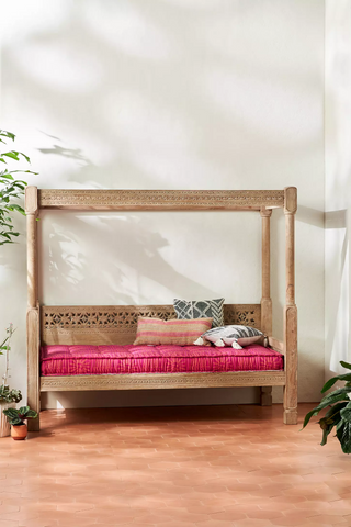 Ezana Hand Carved Day Bed Solid Wood