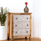 Rustic Three-Drawers Cabinet - white cabinet
