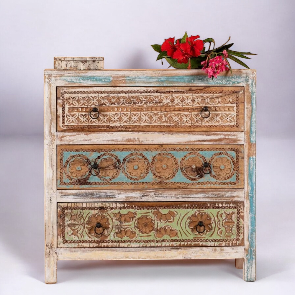 Classics Hand Carving Three-Drawer Cabinet