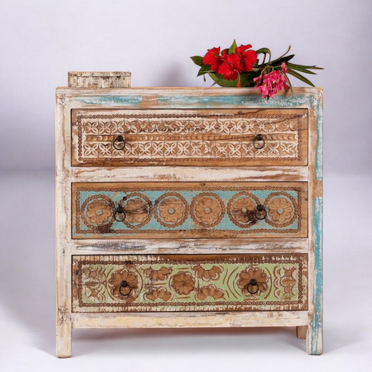 Classics Hand Carving Three-Drawer Cabinet