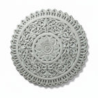 Large Hand‑Carved Round Wall Panel — Blue Mango Wood Mandala Medallion, 150 cm Diameter × 4 cm