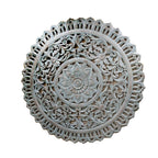 Large Hand‑Carved Round Wall Panel — Blue Mango Wood Mandala Medallion, 150 cm Diameter × 4 cm