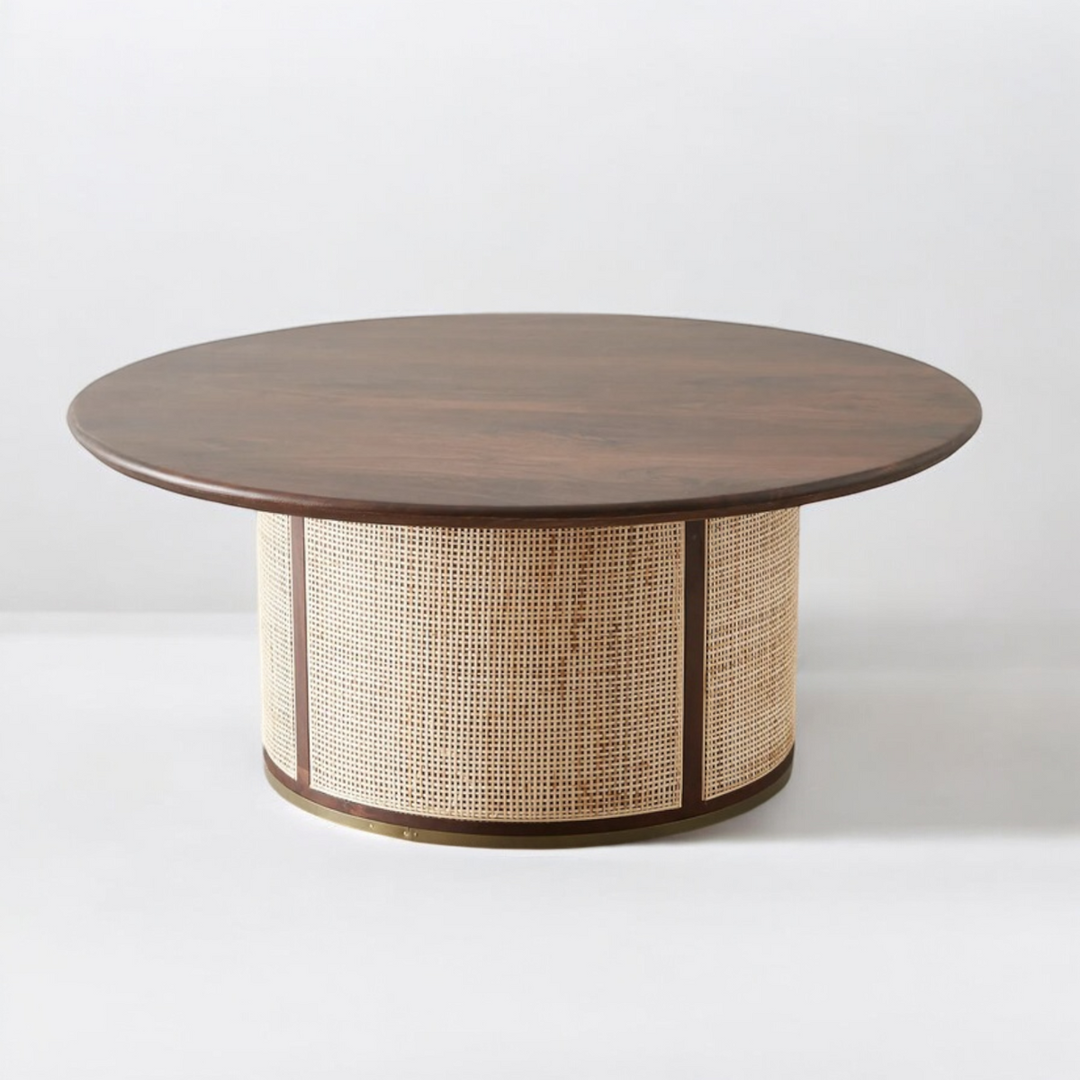 Rattan Coffee Table: "Natural rattan coffee table with intricate weaving, perfect for modern and coastal interiors."
