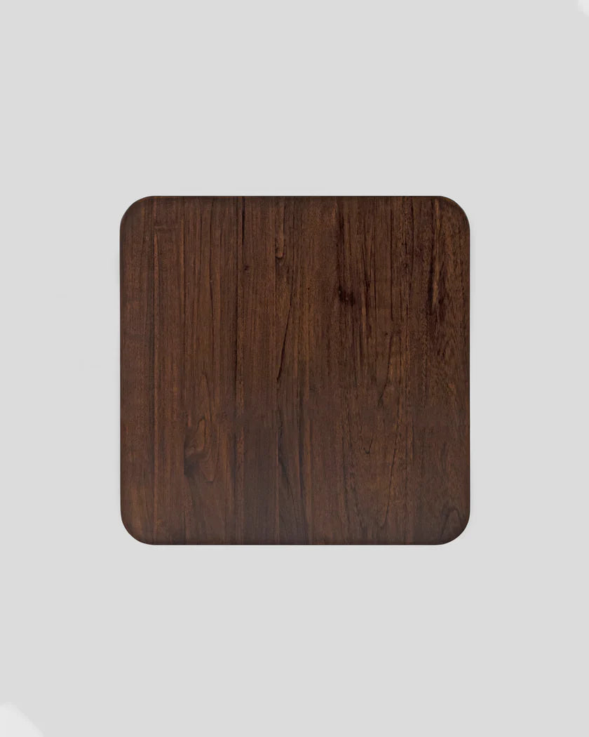 Modernevo Mango Wood Side Table – 24" Square, Unique Contemporary Design by Living Furn India