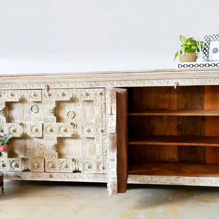handmade buffet sideboard, mango wood sideboard, distressed sideboard, indian furniture, handcrafted sideboard, solid wood buffet, rustic sideboard