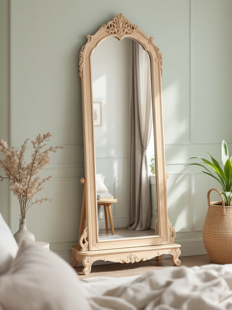 Arched antique vintage full length mirrorr | big wall mirrors | full length wall mirror | floor mirror