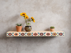 Hand-Painted Wooden Wall Shelf - Decorative Wall Mounted Shelves for Living Room & Bedroom