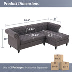 Premium Chesterfield Chaise Sofa | Custom L-Shape Tufted Upholstered Couch | Luxury Living Room Seating | Living Furn India