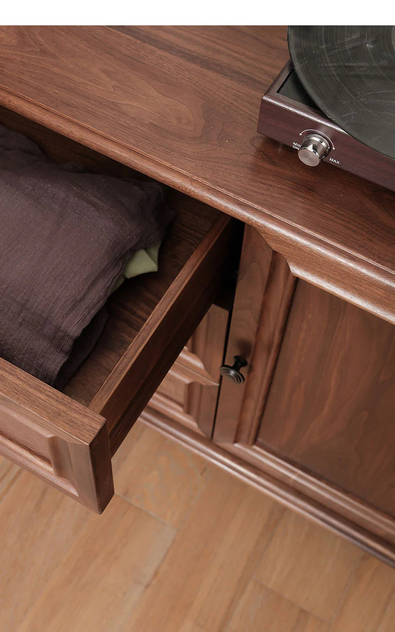 Living Furn India Acacia Wood Sideboard | Handcrafted 6-Drawer & 2-Door Console | Multi-Size Storage