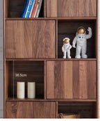 The Jaipur Modern Bookcase | Handcrafted Walnut Finish Storage Cabinet | 90x40x160cm