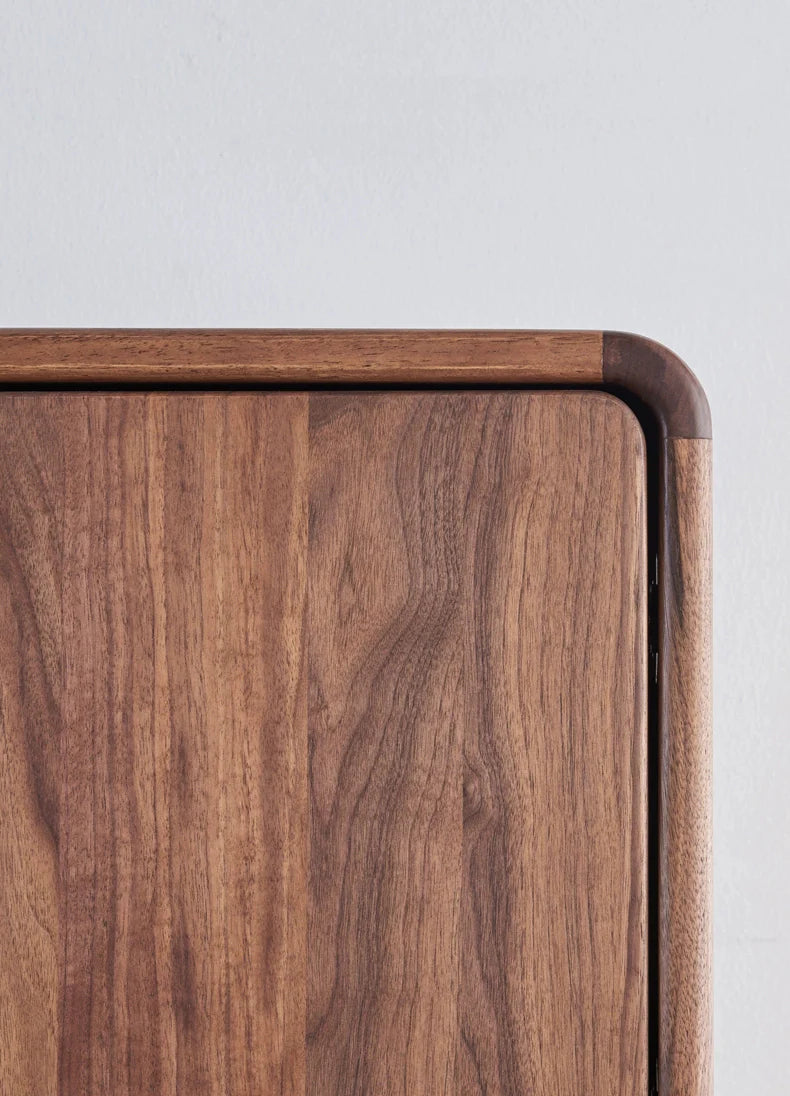 The Jaipur Modern Bookcase | Handcrafted Walnut Finish Storage Cabinet | 90x40x160cm