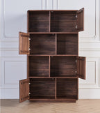 The Jaipur Modern Bookcase | Handcrafted Walnut Finish Storage Cabinet | 90x40x160cm