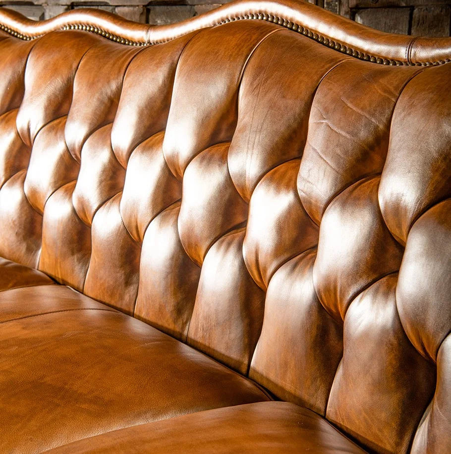 VersaMondo Buffalo Leather Sofa Bed – Convertible 3-Seater by Living Furn India