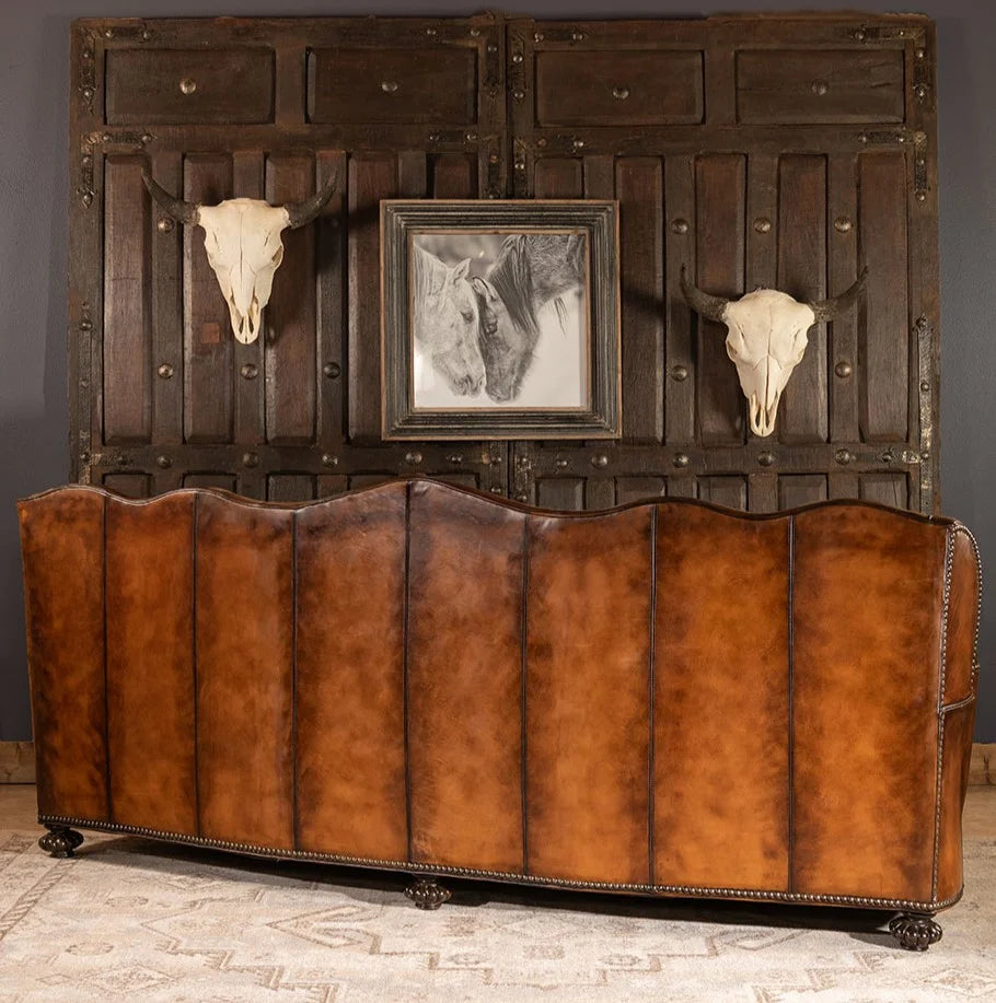 VersaMondo Buffalo Leather Sofa Bed – Convertible 3-Seater by Living Furn India