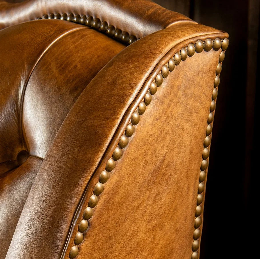 VersaMondo Buffalo Leather Sofa Bed – Convertible 3-Seater by Living Furn India