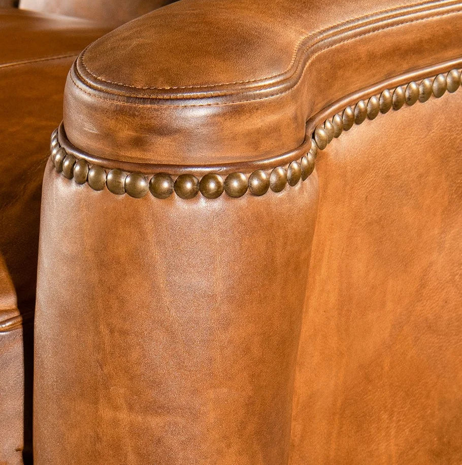 VersaMondo Buffalo Leather Sofa Bed – Convertible 3-Seater by Living Furn India