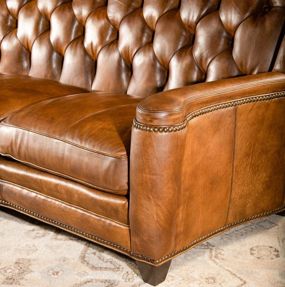 VersaMondo Buffalo Leather Sofa Bed – Convertible 3-Seater by Living Furn India