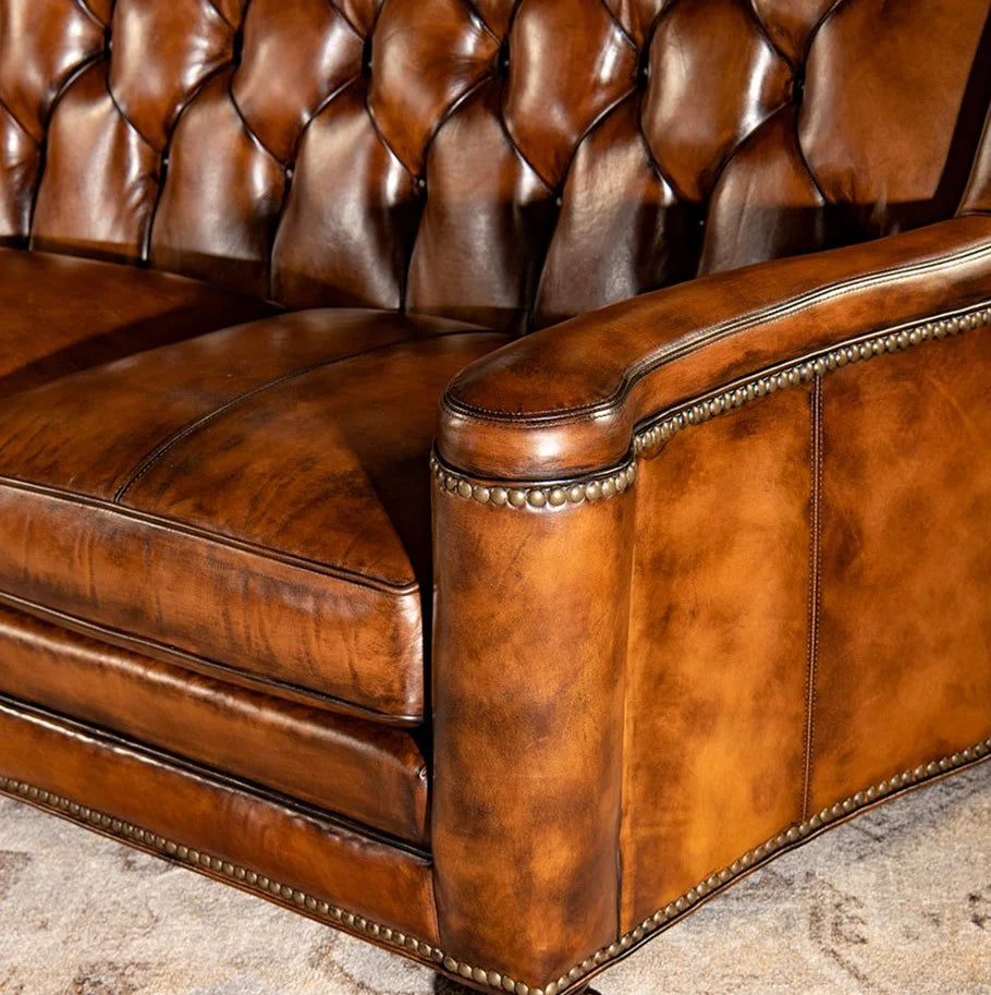 VersaMondo Buffalo Leather Sofa Bed – Convertible 3-Seater by Living Furn India