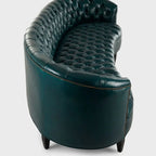 Celeste Grand Teal Tufted Leather 4-Seater Sofa – Statement Luxury by Living Furn India