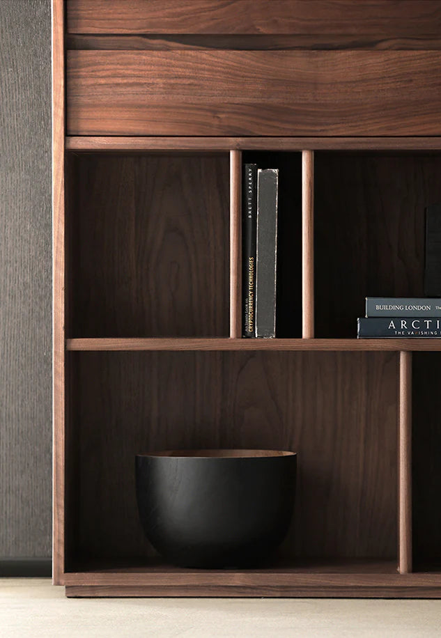 The Jodhpur Grandeur Bookcase | Handcrafted Solid Wood with Walnut Finish | 100x35x180cm