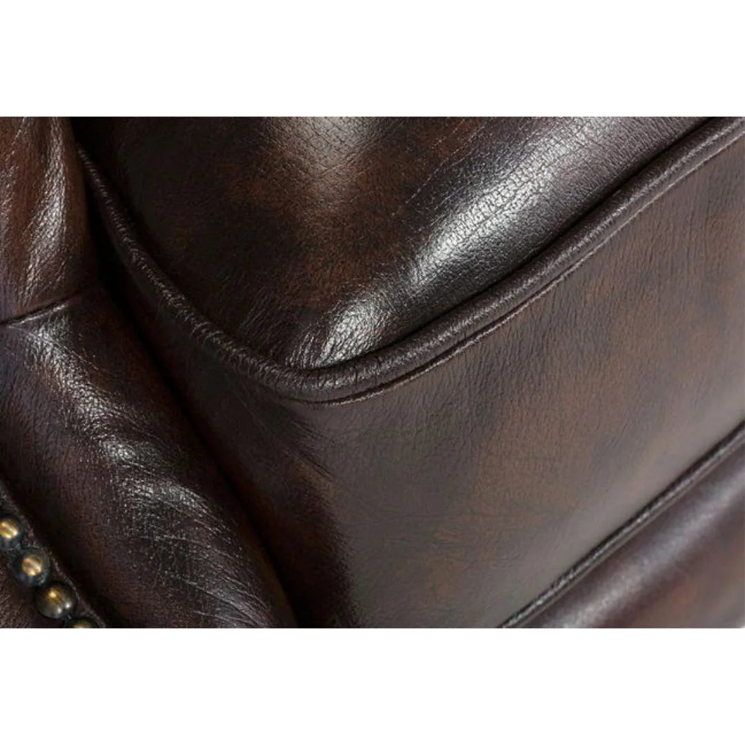 Oxford Monarch Wingback Chesterfield 1-Seater – Handcrafted Genuine Leather Armchair by Living Furn India