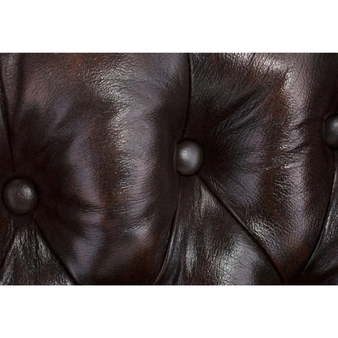 Oxford Monarch Wingback Chesterfield 1-Seater – Handcrafted Genuine Leather Armchair by Living Furn India