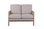 Solid Wood 2 Seater Rattan Loveseat with Cushions | Natural Finish Cane Sofa | Handcrafted Living Room Furniture | Living Furn India