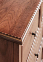 Living Furn India Acacia Wood Dresser | Handcrafted 7-Drawer Storage Cabinet | Modern Farmhouse Design - 150x45x85 cm