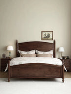 The Marwar Dream Bed | Handcrafted Acacia Wood with Walnut Finish | Queen & King Sizes