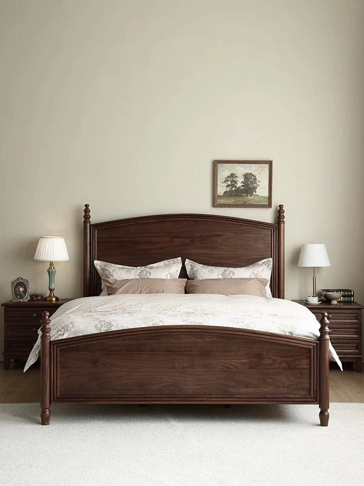 The Marwar Dream Bed | Handcrafted Acacia Wood with Walnut Finish | Queen & King Sizes