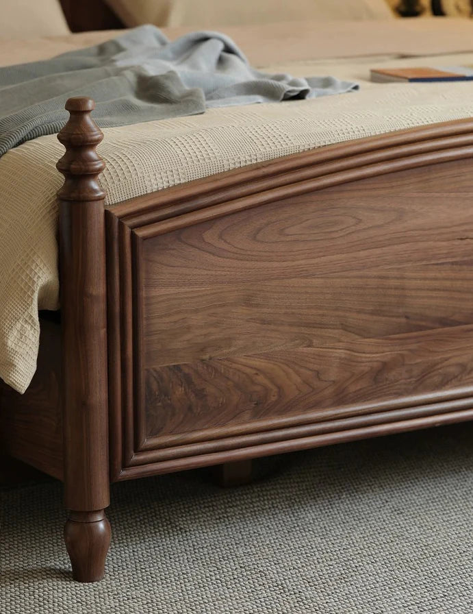 The Marwar Dream Bed | Handcrafted Acacia Wood with Walnut Finish | Queen & King Sizes