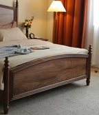The Marwar Dream Bed | Handcrafted Acacia Wood with Walnut Finish | Queen & King Sizes