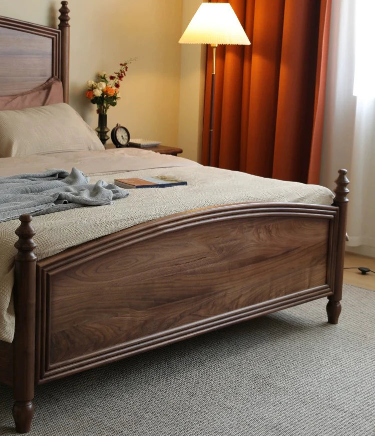The Marwar Dream Bed | Handcrafted Acacia Wood with Walnut Finish | Queen & King Sizes