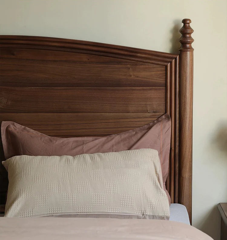 The Marwar Dream Bed | Handcrafted Acacia Wood with Walnut Finish | Queen & King Sizes