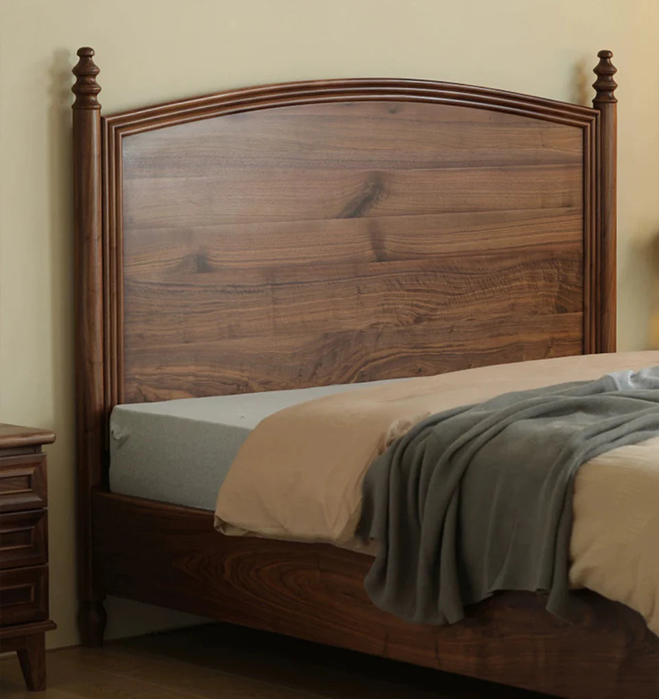 The Marwar Dream Bed | Handcrafted Acacia Wood with Walnut Finish | Queen & King Sizes