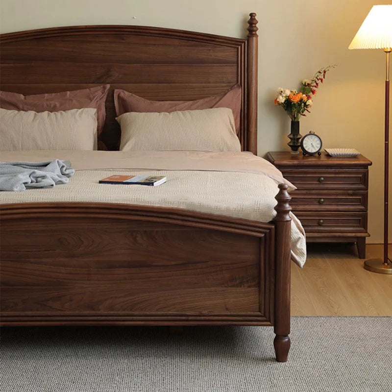 The Marwar Dream Bed | Handcrafted Acacia Wood with Walnut Finish | Queen & King Sizes