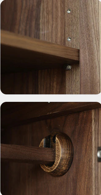 Handcrafted Acacia Wood Wardrobe with Rattan Panel – Eco Friendly, Customizable Storage Solution | Living Furn India