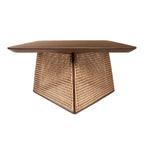 Handcrafted Cane & Solid Wood Coffee Table – 38"x31"x18" | Modern Rattan Center Table by Living Furn India