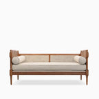 Sereno Natura Rattan Daybed – Handcrafted Solid Wood & Woven Elegance by Living Furn India