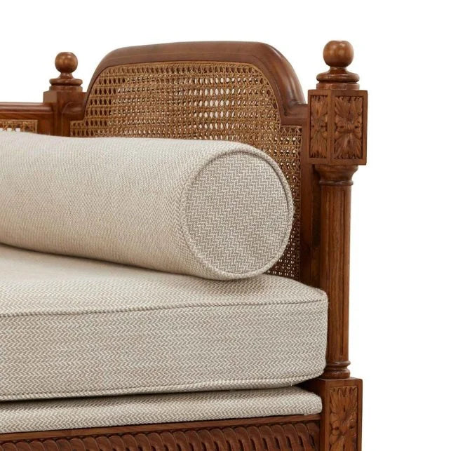 Sereno Natura Rattan Daybed – Handcrafted Solid Wood & Woven Elegance by Living Furn India