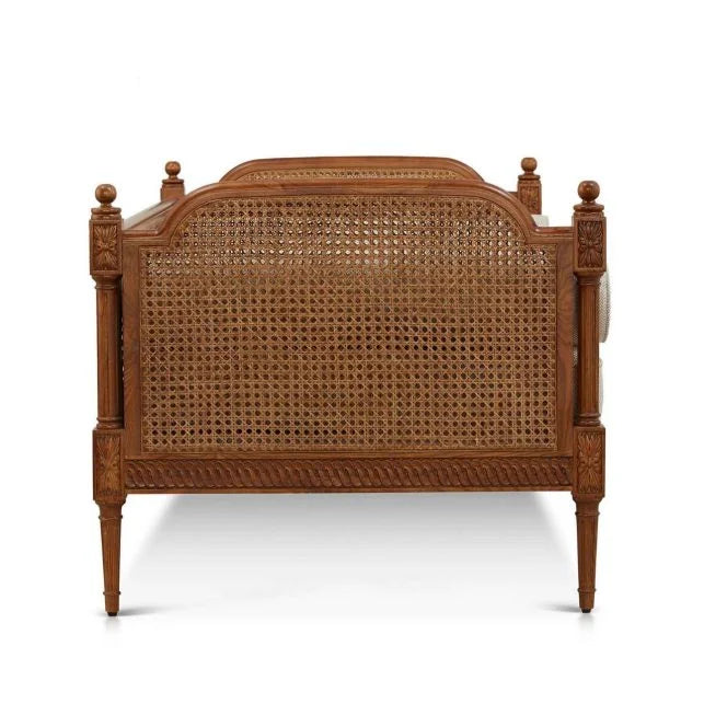 Sereno Natura Rattan Daybed – Handcrafted Solid Wood & Woven Elegance by Living Furn India