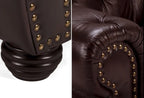 DuoBelle Luxe Brown Leather 2-Seater Sofa – Handcrafted Intimate Comfort by Living Furn India