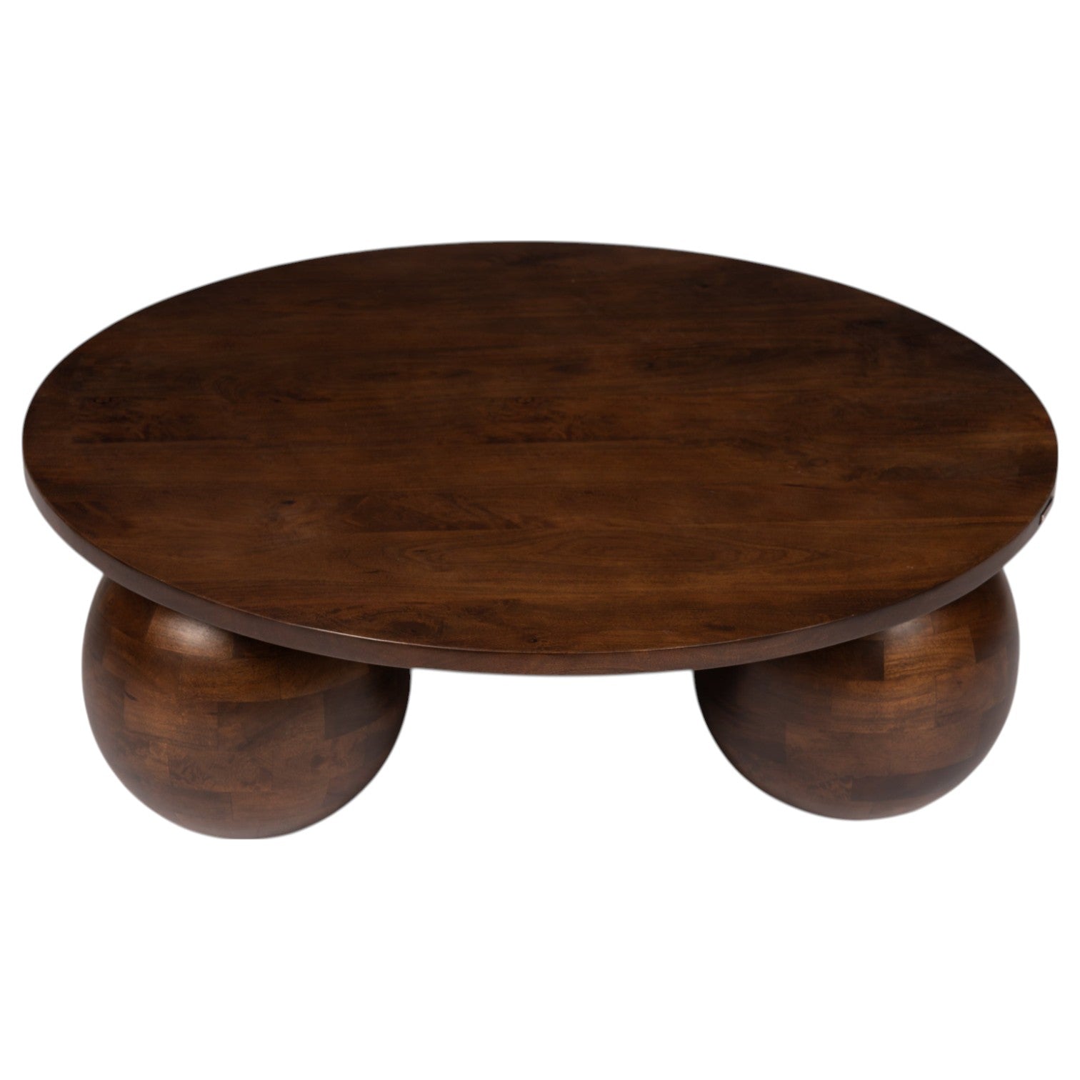 Orb Round Coffee Table | Handcrafted Mango Wood Living Room Centerpiece | Living Furn India