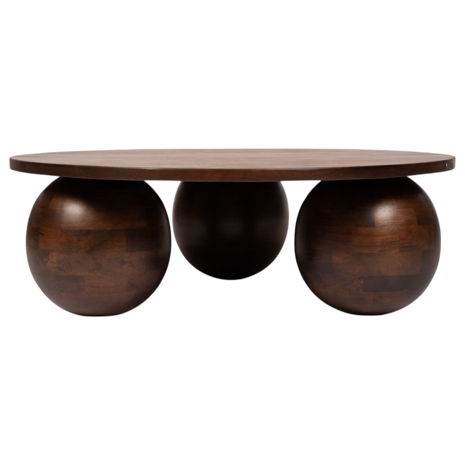 Orb Round Coffee Table | Handcrafted Mango Wood Living Room Centerpiece | Living Furn India