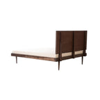 Prism Queen Bed | Handcrafted Sheesham Wood Bed with Geometric Headboard | Living Furn India
